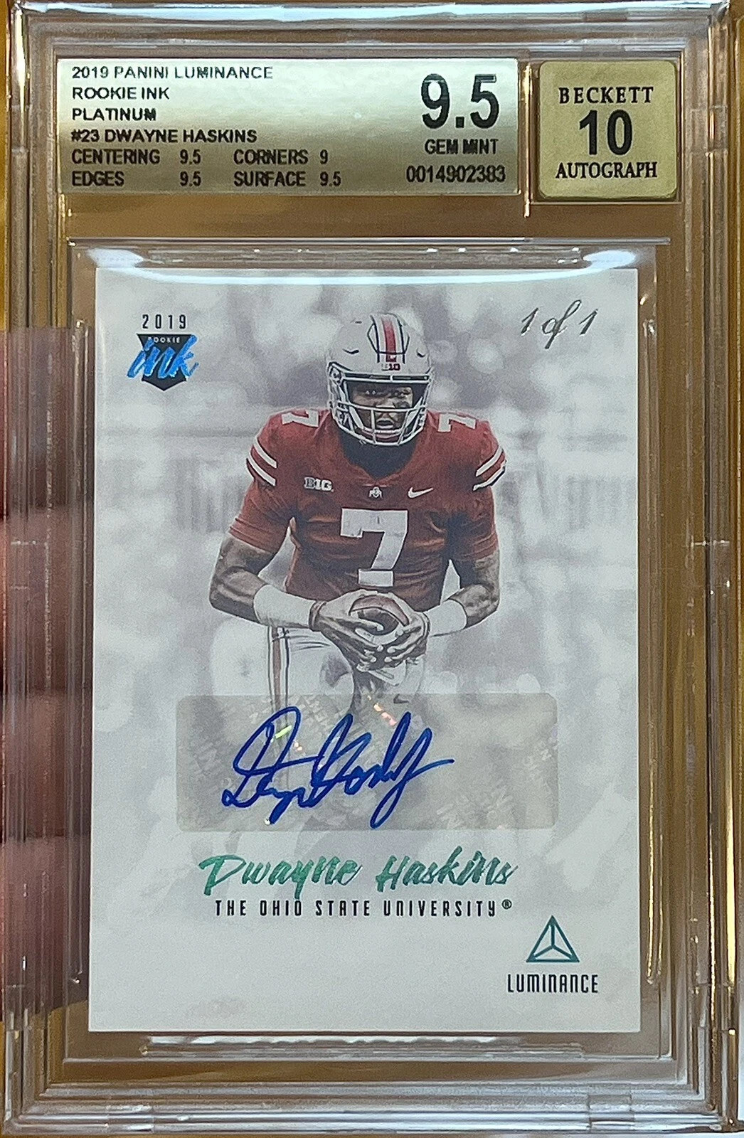 Dwayne Haskins Panini Luminance Rookie Ink #DH Base