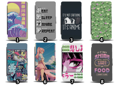 Anime Flip Geldbörse Etui japanische Wellen Comics Stil Design Cartoons Cartoon