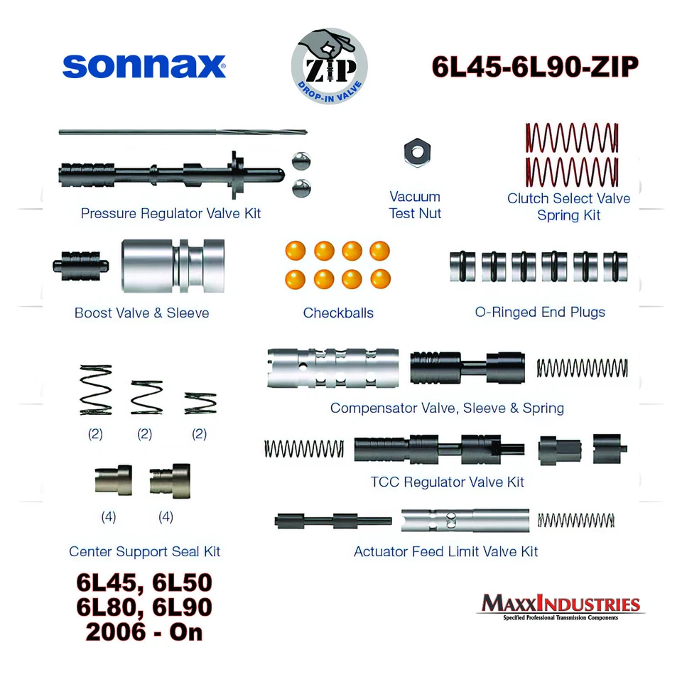 Sonnax Kit Cremallera Cuerpo Válvula Reconstrucción GM 6L45 / 6L50 / 6L80 / 6L90 (6L45-6L90-ZIP) Foto 2 de 3