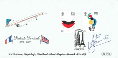 Mike BANNISTER Chief Concorde Pilot signiert Frankreich nach UK Flug FDC AFTAL RD COA