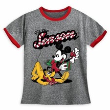 Disney Authentic Mickey  Pluto Holiday Boys T Shirt Tee Size 4 5/6 7/8 10/12