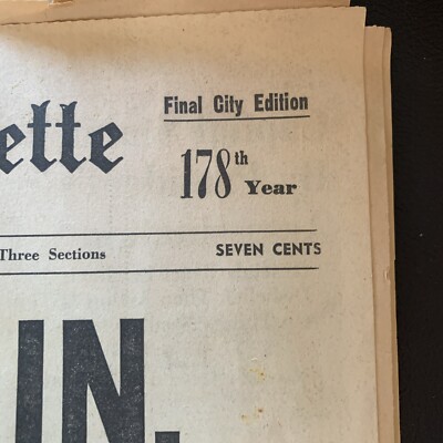 Pittsburgh Post-Gazette November 23 1963 John F Kennedy