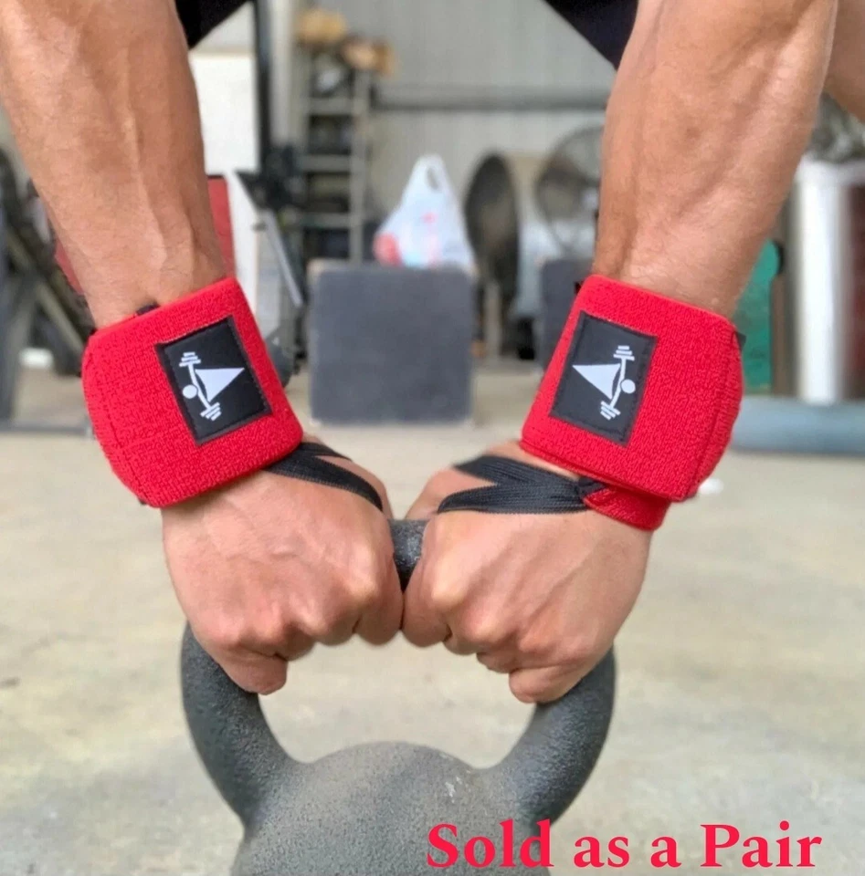 Heavy Duty Wrist Wraps For Power Weight Lifting Workout Gym Bench Press Support - Image 3 of 4