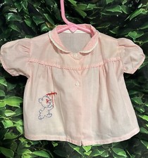 Vintage Infant Pink Shirt Embroidered Button Down Girls 0-3 Months