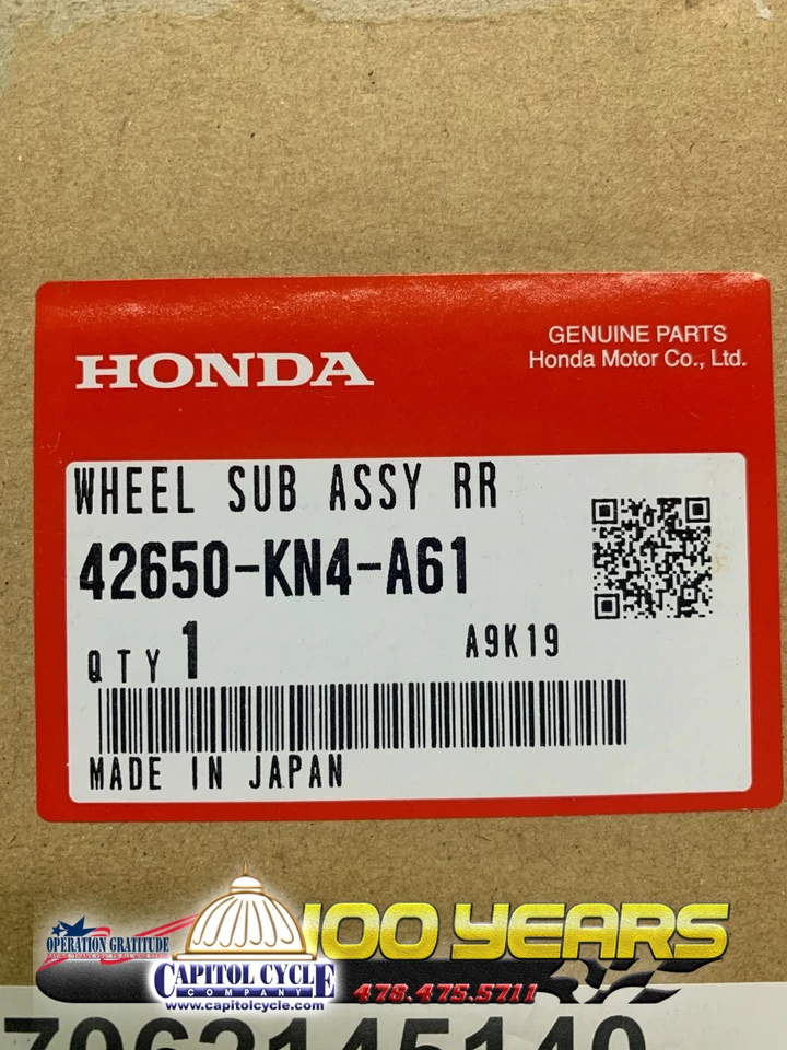 42650-KN4-A61 NEW HONDA XR100R CRF100F 1985-2013 REAR WHEEL RIM - Image 3 of 3