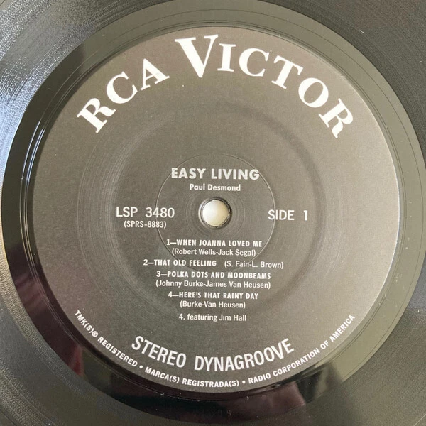 RCA LSP-3480 PAUL DESMOND EASY LIVING SPEAKERS CORNER LP 180g new sealed - Bild 3 von 4