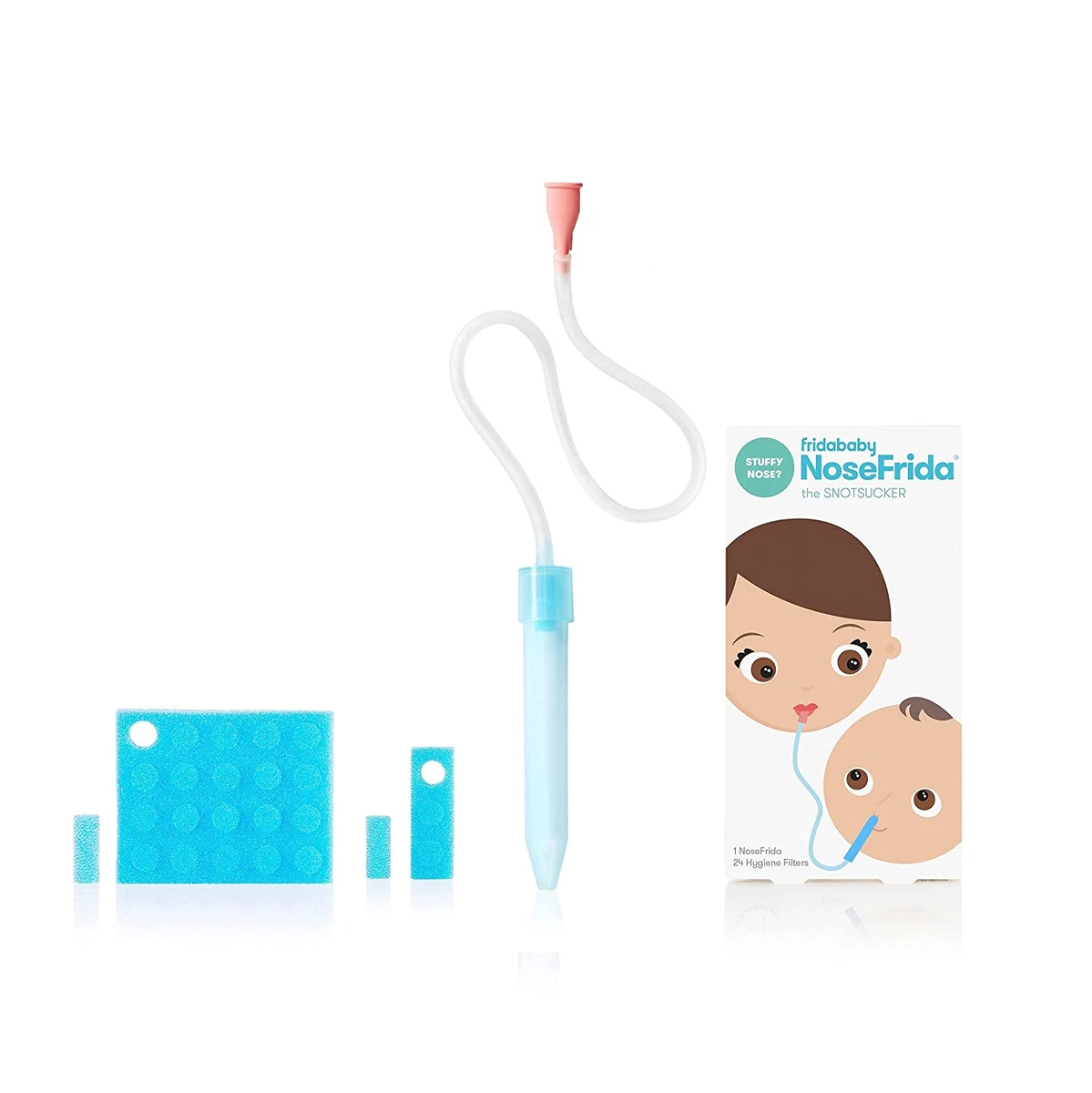 Frida Baby Nasal Aspirator NoseFrida the Snotsucker with 24 Extra Hygiene  Filters