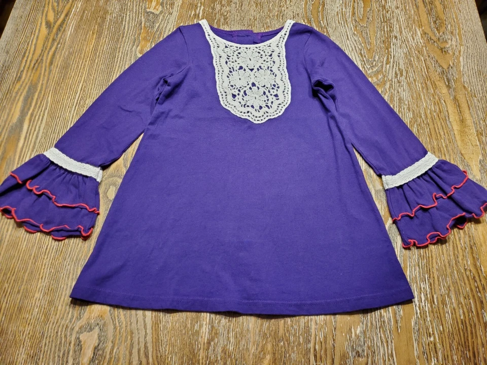 Goodlad Niñas 2 Piezas Conjunto Otoño Talla 6 Púrpura Camisa Top Mangas con Volantes Leggings Usado en Excelente Condición Foto 3 de 4