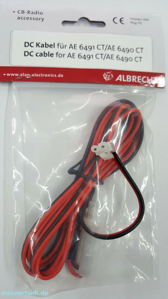 DC-Kabel für Albrecht CB-Funkgeräte AE 6490 CT / AE 6491 CT / GB1 mit NRC & VOX