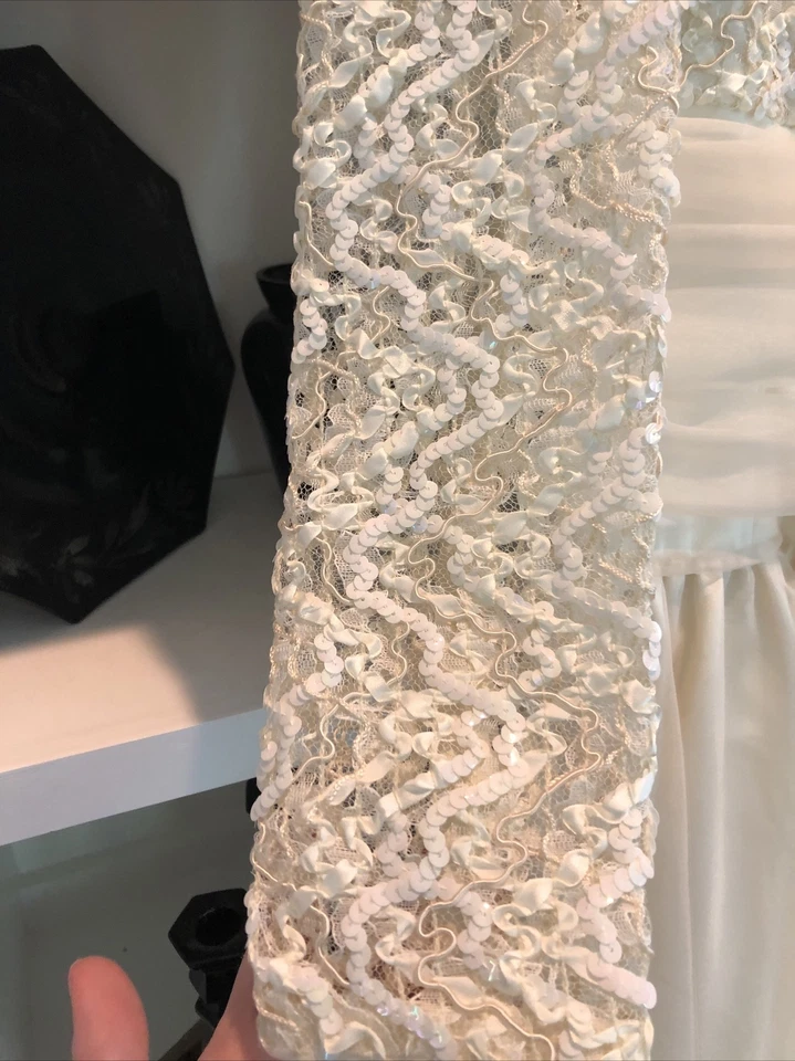 Vestido PATRA marfil/blanco para mujer talla 8 graduación/boda Foto 3 de 4