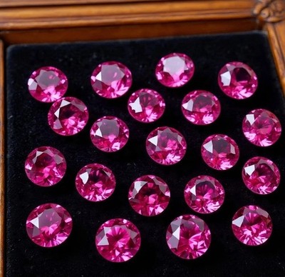 25 Pcs Natural Flawless Burmese Pink Ruby Round 4 mm Loose Certified Gemstone
