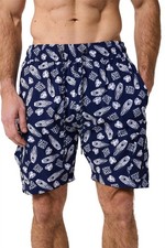Kam Short De Bain Surf Geo Imprimé Pour Homme Marine, 2XL-8XL