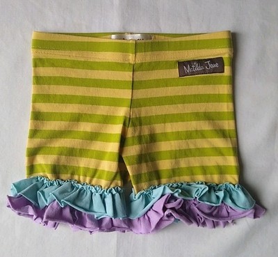 Matilda Jane Striped Ruffled Shorties Girls Toddler 2 Multicolor Stretch Pull-on