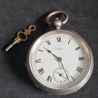 Chunky Antique Solid Silver Gents Waltham Mass Pocket Watch 1900 W/O ref4468