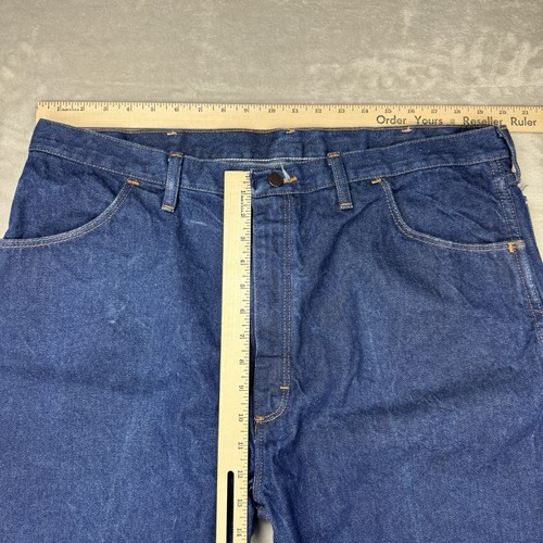 VTG Rustler 87620 42x32 Straight Leg Cowboy Jeans 80's/90s Raw Denim USA Made - Picture 5 of 10