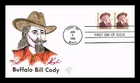 US COVER BUFFALO BILL CODY GREAT AMERICANS FDC PUGH HAND PAINTED CACHET