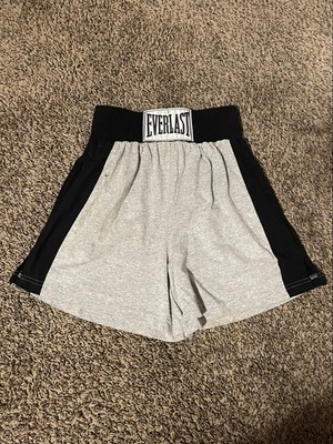 Everlast Boxing Trunk Cotton Shorts Men Size Small Grey Vintage Made In USA 90 s