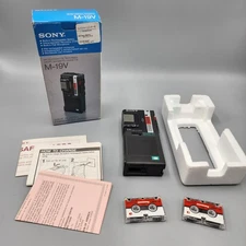 Sony M-19v Micro Cassette Recorder Parts or Repairs ONLY/ Complete in Box