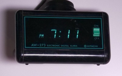 1980s Hitachi AW-273 Modern VFD Electronic Digital Desk Alarm Clock~JAPAN IMPORT