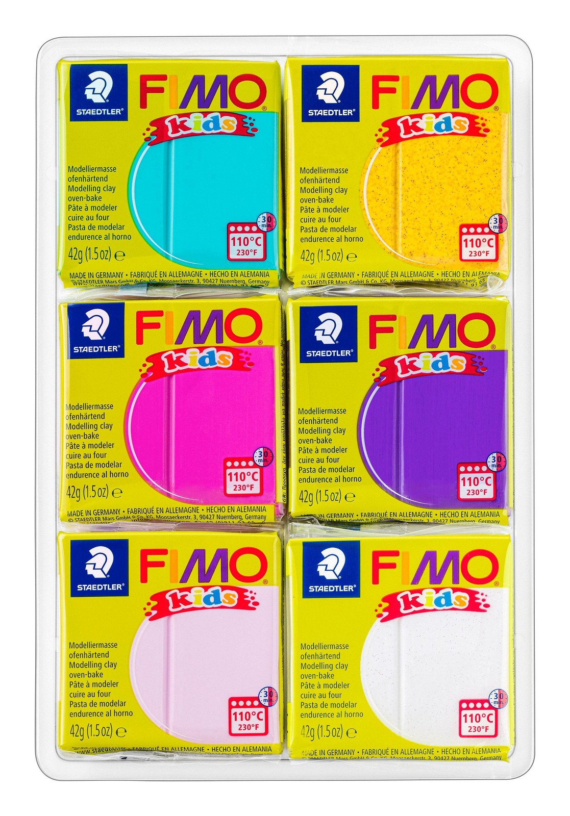 STAEDTLER Modelliermasse Fimo kids Colour Pack Fancy 6er Kartonetui 3790₽