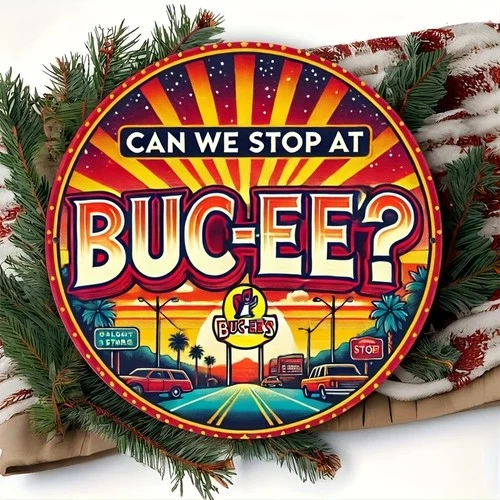 Vintage Style Circular Plaques Buc-Ee Tin Metal Signs Home Décor 8x8