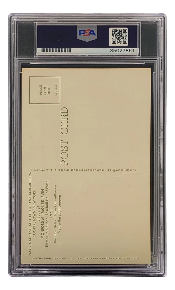 Monte Irvin Signed 4x6 New York Giants HOF Plaque Card PSA/DNA 85027861 - Image 2 of 3