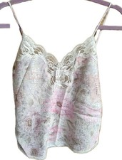 Vintage Lucie Ann II Two Piece Lingerie Sleep Wear Lace Trim Size M Floral