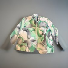 Alfred Dunner Womens Floral Abstract Blazer Jacket 12 Petite