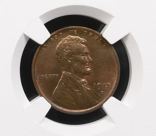 1915-D Lincoln Wheat Cent NGC MS64 RB Red Brown -  96992