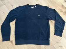 Lacoste Blue Cotton Blend Cashmere Long Sleeve Crew Neck Sweater Size M