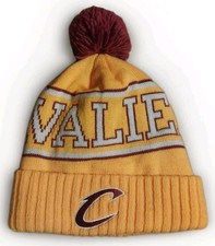 Cleveland Cavaliers Beanie Winter Pom Cap Stocking Tobogan Maroon Yellow Cavs