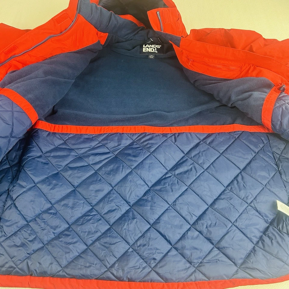 Parka de invierno impermeable LANDS END Squall para mujer 2X roja con capucha cremallera Foto 4 de 4