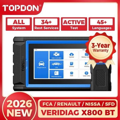  2026 Newest TOPDON VeriDiag X800BT All System Diagnostic Scan Tool 34+Services