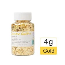 24K Edible Gold Leaf Flake,Bottle Food-Grade Gold Leaf Edible for Cakes