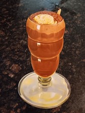 Old Die Cut Paper Chocolate Shake W/Whip Cream Diner Sign 15 1/2" Tall 1950s