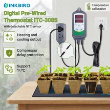 Inkbird Temperature Controller Outlet ITC-308S NTC Sensor Removable Heat Cool US