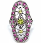 1CT Peridot 925 Sterling Silver Vintage Look Ring Jewelry Sz 7 PC12-5