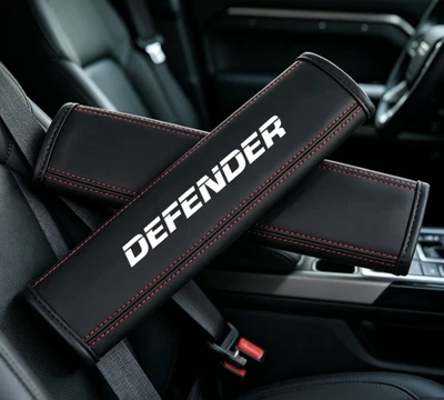 2x Defender Car Seat Belt Cover Land Rover Adjustable Shoulder Pad Soft Comfort - Image 1 of 4