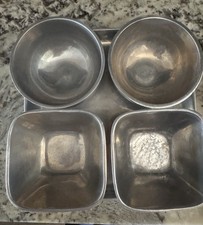 Pottery Barn Barona Five-Piece Aluminum Serving Bowls Set with Tray