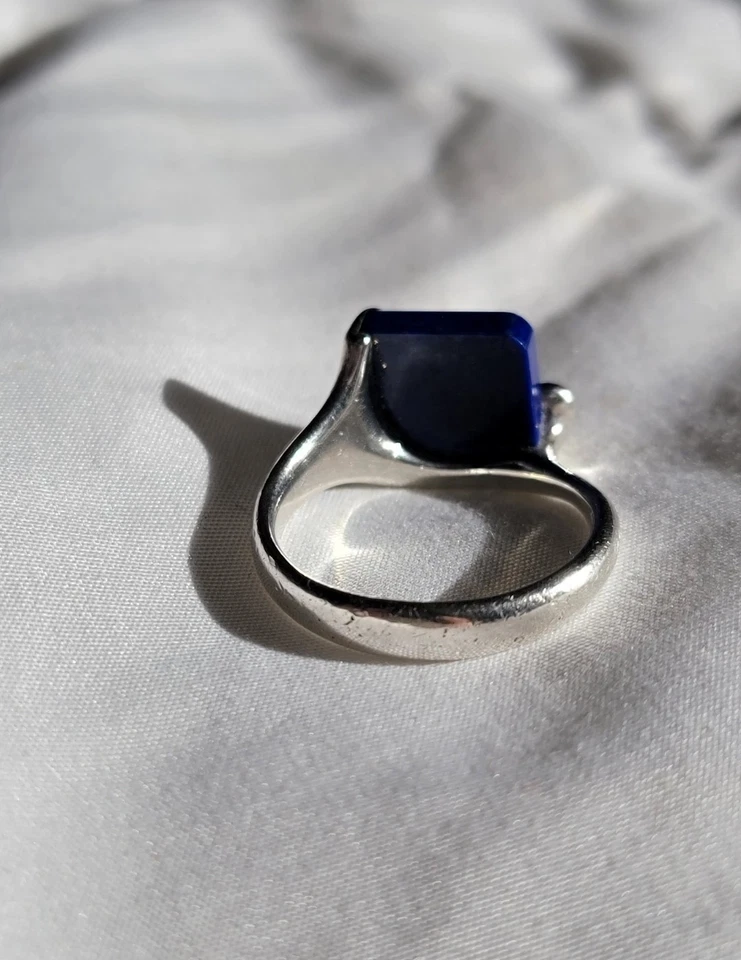 Anillo Tiffany & Co Splash De Colección Raro Talla 7 Piedra Lapislázuli Azul Foto 2 de 4