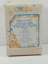 Cherished Teddies Cub E. Bear CT001 1995 Charter Year Enesco Figurine with Box