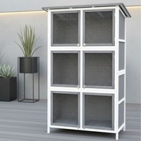 Kleintierstall Kaninchenstall Freigehege HasenkäFig 6 Boxen Holz Hasenstall