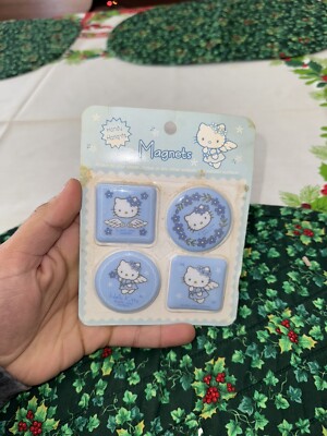 RARE Vintage Sanrio Smiles 2000 Y2K Hello Kitty Blue Angel Magnets SEALED NOS