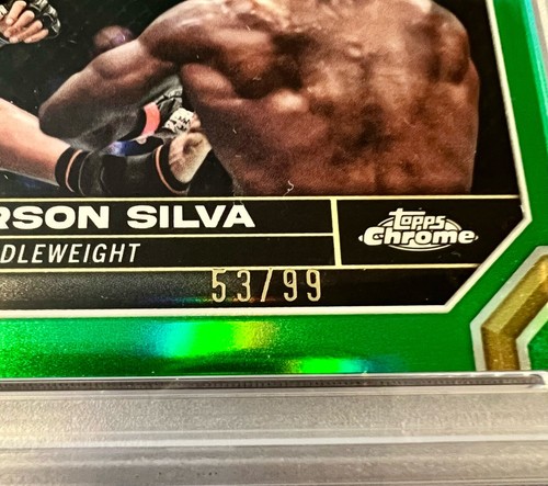 2024 Topps Chrome UFC Anderson Silva #17 Green Refractor /99 PSA 10 POP 1 GOAT - Picture 3 of 4