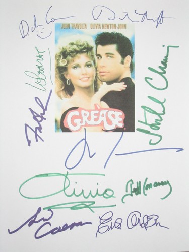 Smar podpisany skrypt X10 John Travolta Olivia Newton-John Caesar Lamas przedruk  - Zdjęcie 1 z 1