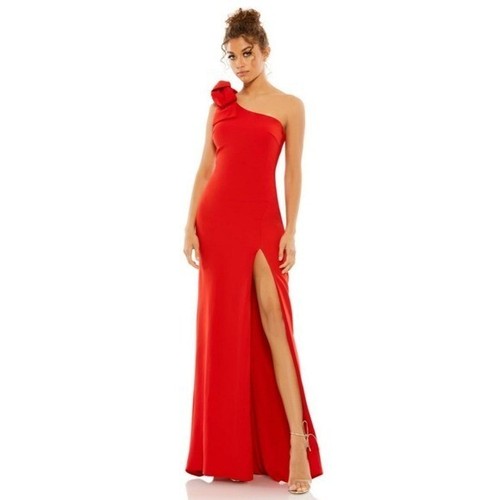 Ieena for Mac Duggal 26665 Kleid rot Schleife ein Schulter Seitenschlitz - Bild 2 von 11
