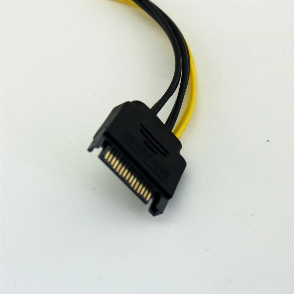 SATA 15 Pin Male to PCI-E Express 6+2 Pin 8 Pin Video Power Adapter Cable 20cm - Image 2 of 4