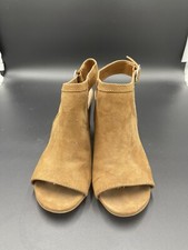 A New Day Size 7 Rhea Open toe Stacked heel pumps Brown/tanPeep toe womens shoes