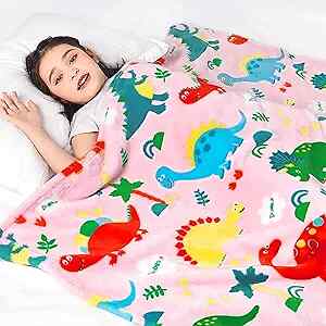 Pink Dinosaur Blanket for Girls and Boys, 50 in x 60 in Dinosaur Blush - Bild 1 von 7