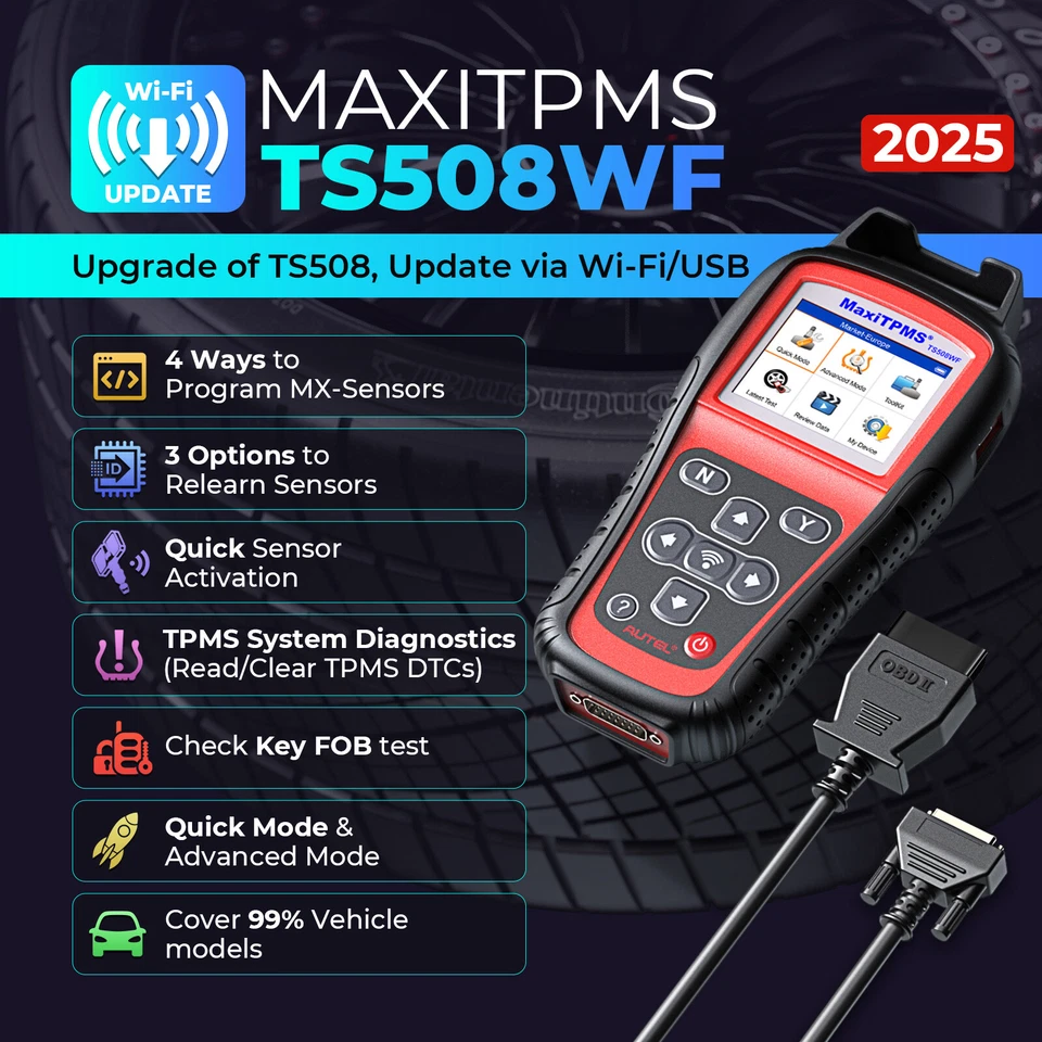 2025 Autel MaxiTPMS TS508WF TPMS Outil de Réapprentissage avec Diagnostic TPMS - Photo 3/4